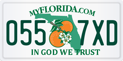 FL license plate 0557XD