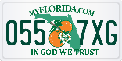 FL license plate 0557XG