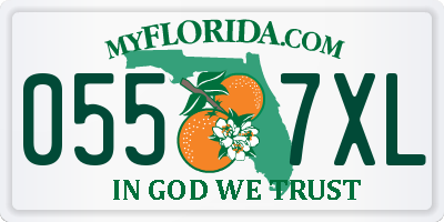 FL license plate 0557XL