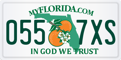 FL license plate 0557XS