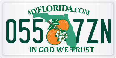 FL license plate 0557ZN