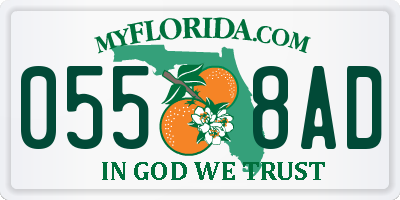 FL license plate 0558AD
