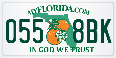 FL license plate 0558BK