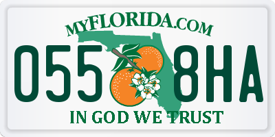 FL license plate 0558HA