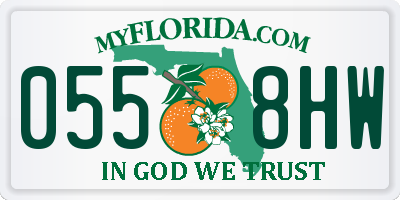 FL license plate 0558HW