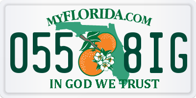 FL license plate 0558IG