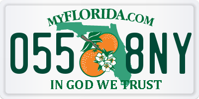 FL license plate 0558NY