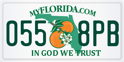 FL license plate 0558PB