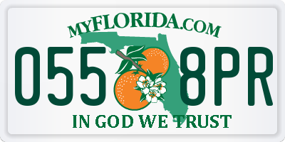 FL license plate 0558PR