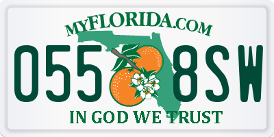 FL license plate 0558SW