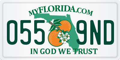 FL license plate 0559ND