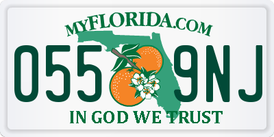 FL license plate 0559NJ