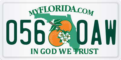 FL license plate 0560AW