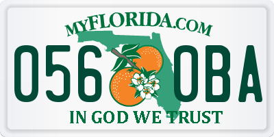 FL license plate 0560BA