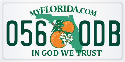 FL license plate 0560DB