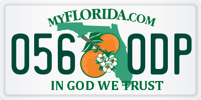 FL license plate 0560DP