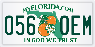 FL license plate 0560EM