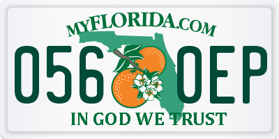 FL license plate 0560EP