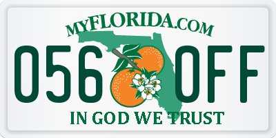 FL license plate 0560FF