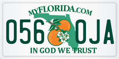 FL license plate 0560JA