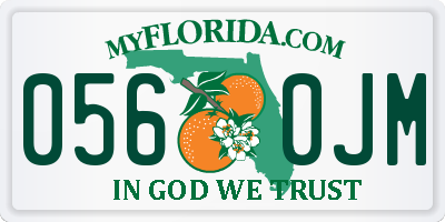 FL license plate 0560JM