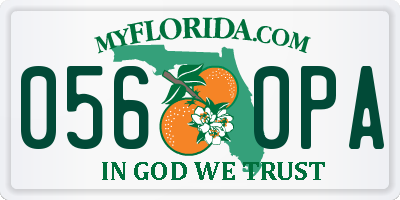 FL license plate 0560PA