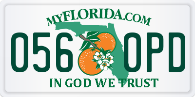 FL license plate 0560PD