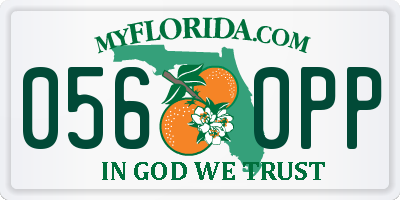 FL license plate 0560PP