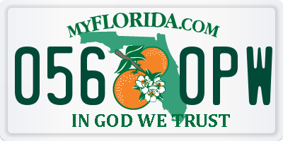 FL license plate 0560PW