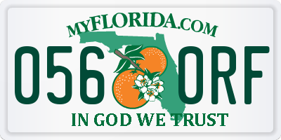 FL license plate 0560RF