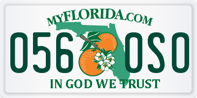 FL license plate 0560SO