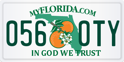 FL license plate 0560TY