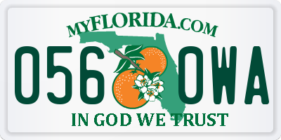 FL license plate 0560WA