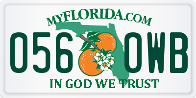 FL license plate 0560WB