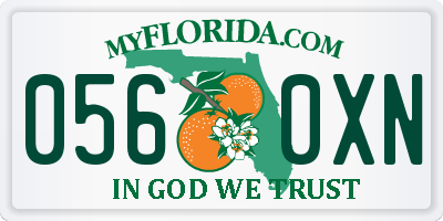 FL license plate 0560XN