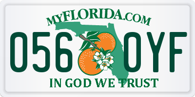 FL license plate 0560YF