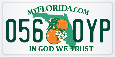 FL license plate 0560YP