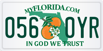 FL license plate 0560YR