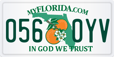 FL license plate 0560YV