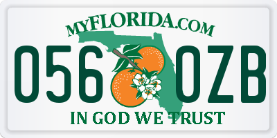 FL license plate 0560ZB