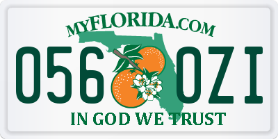 FL license plate 0560ZI