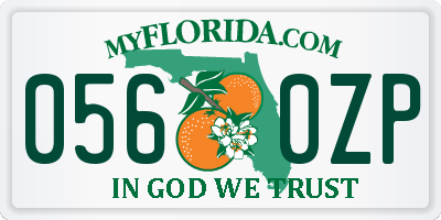 FL license plate 0560ZP