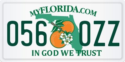 FL license plate 0560ZZ
