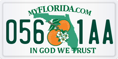 FL license plate 0561AA