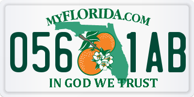 FL license plate 0561AB