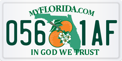 FL license plate 0561AF