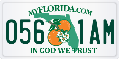 FL license plate 0561AM