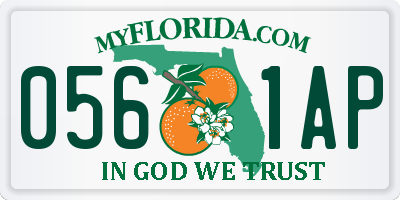 FL license plate 0561AP