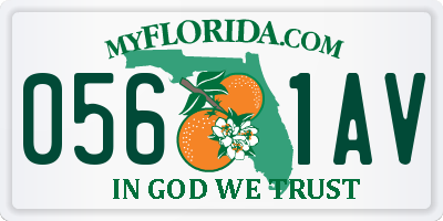 FL license plate 0561AV