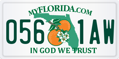 FL license plate 0561AW